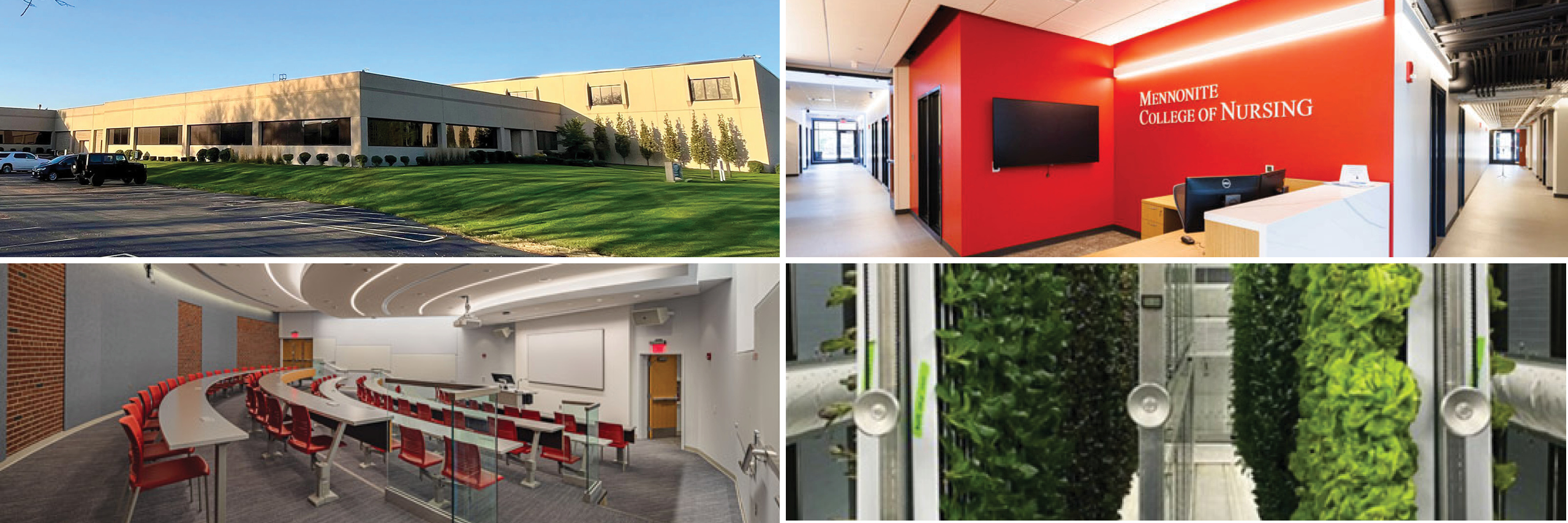 A photo collage of renders of College of Engineering Complex, the MCN Simulation Center, and the Center for the Visual Arts Rotunda.