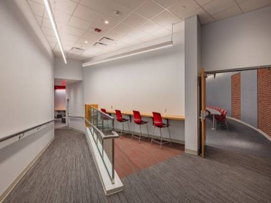 A rendering shows what a classroom in the renovated Center for the Visual Arts (CVA) Rotunda.