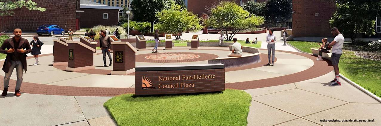 Illustration of the proposed National Pan Hellenic Council Plaza 