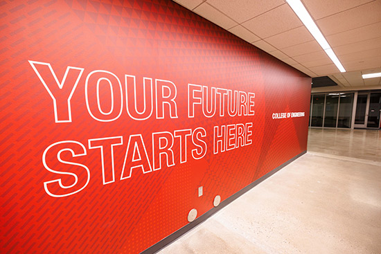 Photo of the new College of Engineering building