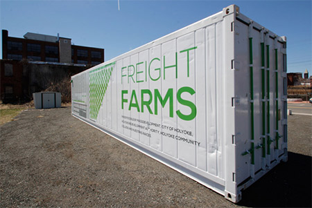 Image of the outside of the Freight Farm