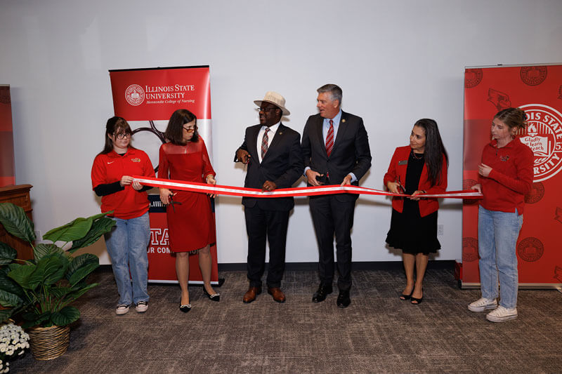 A ribbon cutting ceremony.